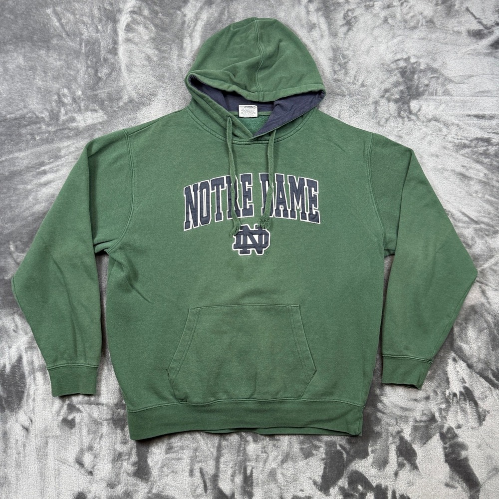 Stadium Athletics Hoodie Mens XL Green Notre Dame Fighting Irish Embroidered